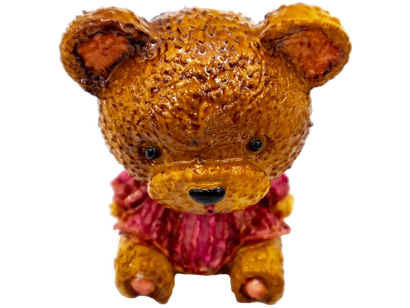 Süslü Oturan Ayıcık Silikon Mum Kalıbı M-283 - 7