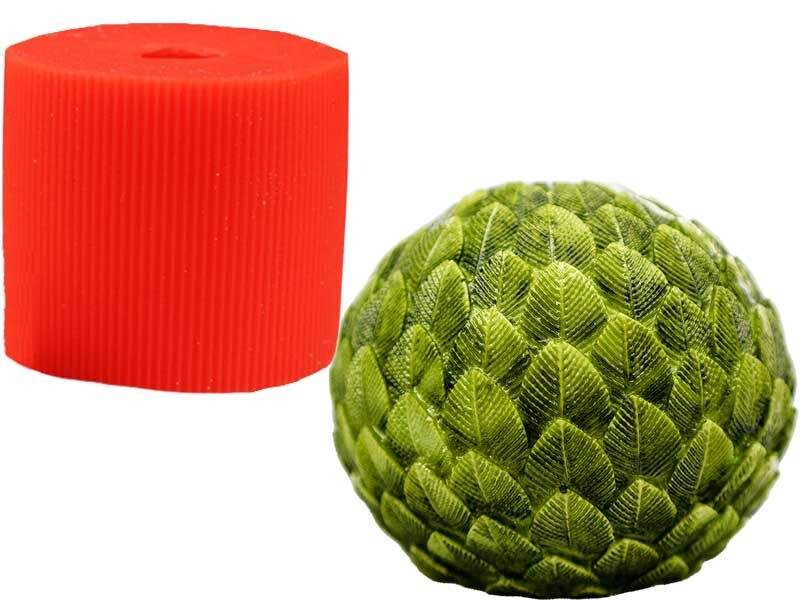 Top Yaprak Desenli Silikon Mum Kalıbı M-118 - 1