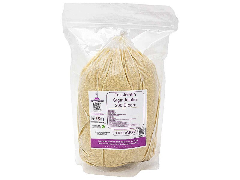 Toz Jelatin Sığır Jelatini 200 Bloom 1 KG - Kimyacınız