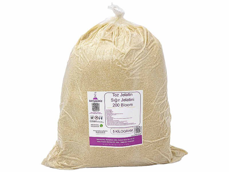 Toz Jelatin Sığır Jelatini 200 Bloom 5 KG - Kimyacınız