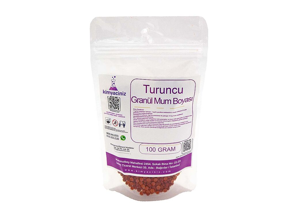 Turuncu Granül Mum Boyası 100 GR - 1