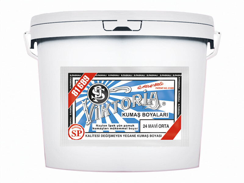 Viktoria Kumaş Boyası 24 Orta Mavi  Renk 5 Kg - Kimyacınız