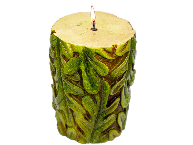 Yapraklı Silindir Silikon Mum Kalıbı M-107 - 6