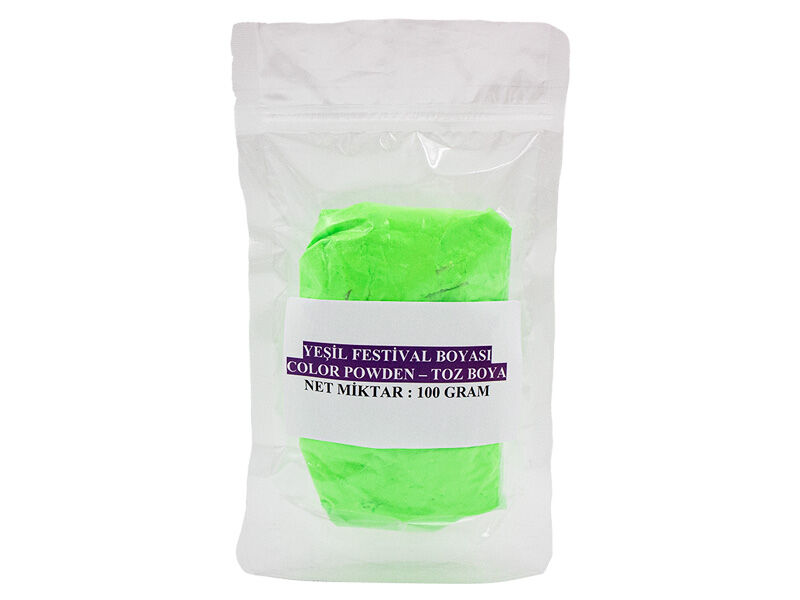 Yeşil Holi Festival Boyası Color Powder Toz Boya 100 Gr - 1
