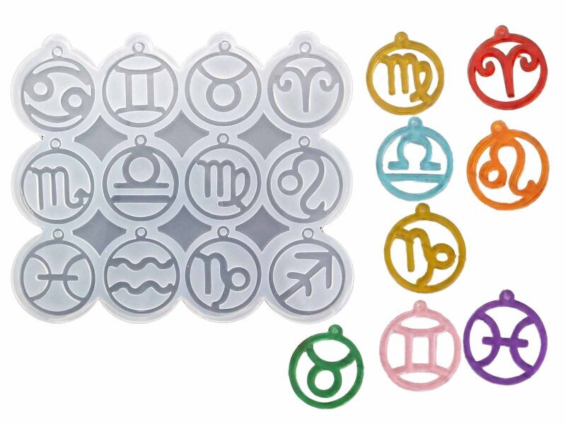 Yuvarlak Burç Anahtarlık Epoksi Kalıbı EPK-894 - Kimyacınız