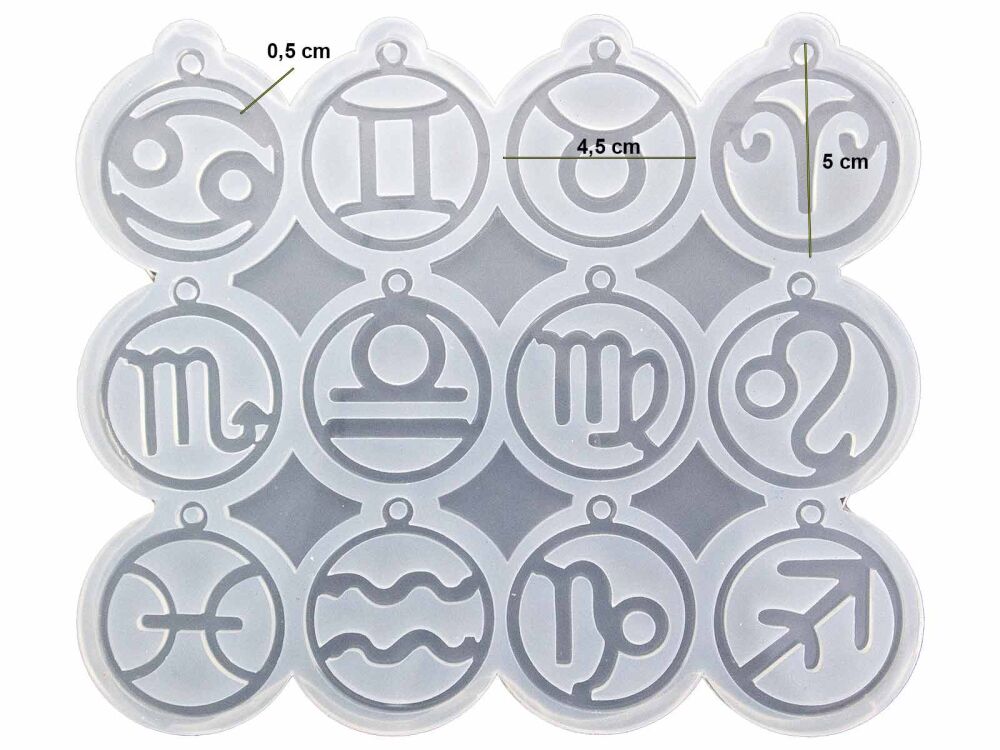 Yuvarlak Burç Anahtarlık Epoksi Kalıbı EPK-894 - 4