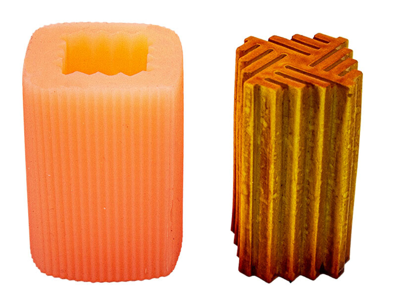 Zikzak Sütun Silikon Mum Kalıbı M-62 - 1